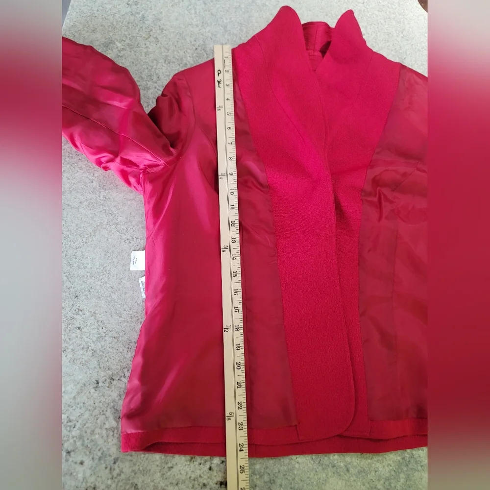 Le Suit Women Size 16 Pink Polyester Blazer Skirt Suit Lined Notch Collar 2PC - Picture 5 of 16